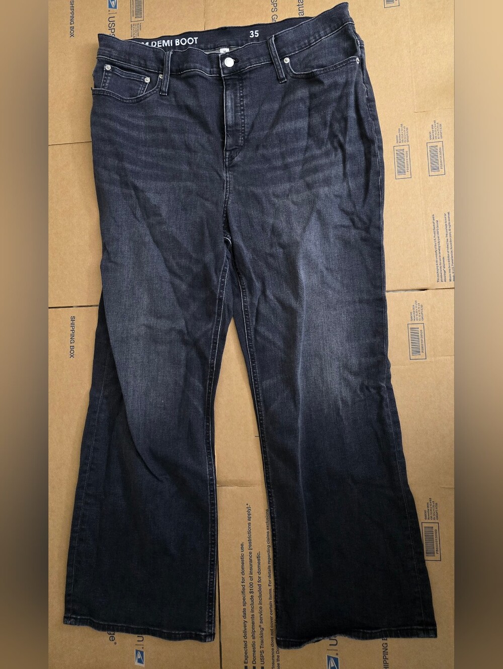 J. Crew High-rise slim demi-boot jean in Charcoal wash, Size 20(35)
